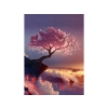Haft Diamentowy, Obraz, Mozaika Diamentowa Diamond Painting, DRZEWO W CHMURACH 30x40cm