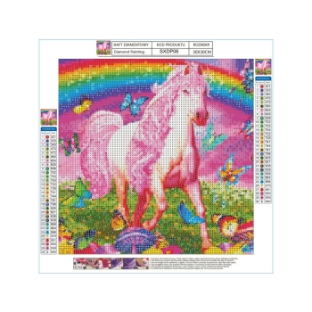Haft Diamentowy, Obraz, Mozaika Diamentowa Diamond Painting, BAJKOWA SCENERIA Koń 30x30cm