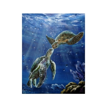 Haft Diamentowy, Obraz, Mozaika Diamentowa Diamond Painting, ŻÓŁWIE MORSKIE 30x40cm