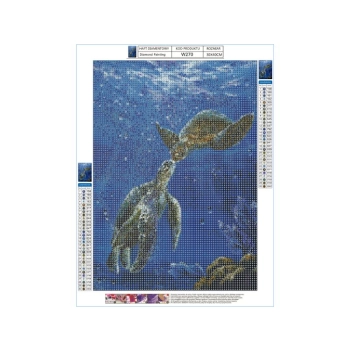 Haft Diamentowy, Obraz, Mozaika Diamentowa Diamond Painting, ŻÓŁWIE MORSKIE 30x40cm