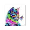 Haft Diamentowy, Obraz, Mozaika Diamentowa Diamond Painting, KOT Z MOTYLKIEM 30x30cm