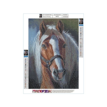 Haft Diamentowy, Obraz, Mozaika Diamentowa Diamond Painting, DOSTOJNY KOŃ 30x40cm