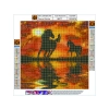 Haft Diamentowy, Obraz, Mozaika Diamentowa Diamond Painting, KONIE - ZACHÓD SŁOŃCA 30x30cm