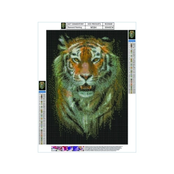 Haft Diamentowy, Obraz, Mozaika Diamentowa Diamond Painting, TYGRYS 30x40cm