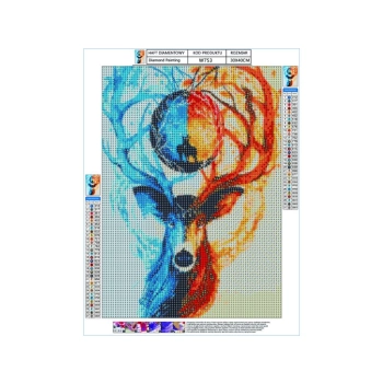 Haft Diamentowy, Obraz, Mozaika Diamentowa Diamond Painting, JELEŃ 30x40cm