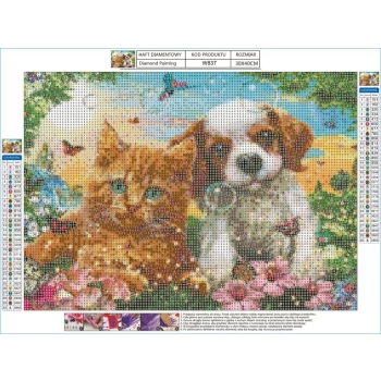 Haft Diamentowy, Obraz, Mozaika Diamentowa Diamond Painting, PRZYJACIELE 40x30cm