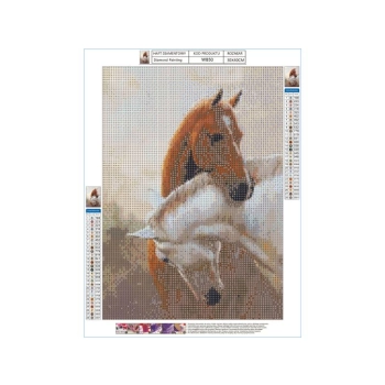 Haft Diamentowy, Obraz, Mozaika Diamentowa Diamond Painting, DWA KONIE 30x40cm