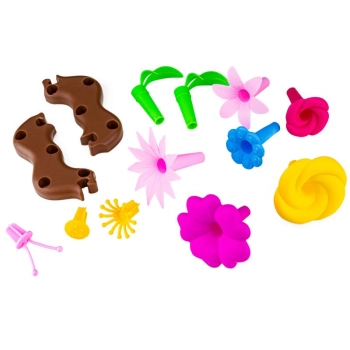 Klocki Konstrukcyjne Ogród Kwiatki, Zestaw Do Zbudowania Kwiatowej Kompozycji 104 EL