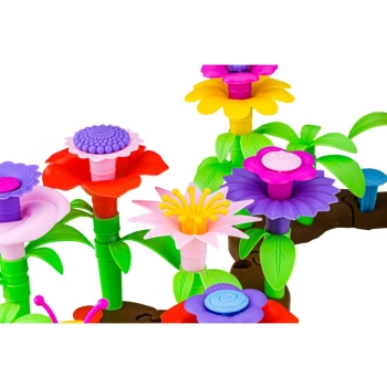 Klocki Konstrukcyjne Ogród Kwiatki, Zestaw Do Zbudowania Kwiatowej Kompozycji 104 EL