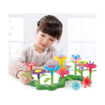 Klocki Konstrukcyjne Ogród Kwiatki, Zestaw Do Zbudowania Kwiatowej Kompozycji 104 EL