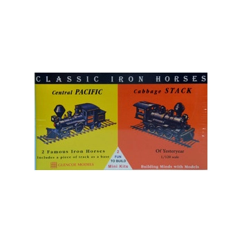 Model plastikowy - Lokomotywy Classic Iron Horses - Central Pacific / Cabbage Stack - Glencoe Models (2szt)