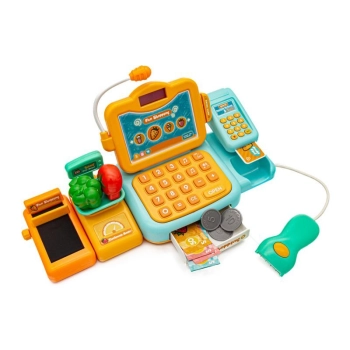 Edukacyjna sklepowa kasa fiskalna - mikrofon, waga, czytnik, akcesoria Przecena 2