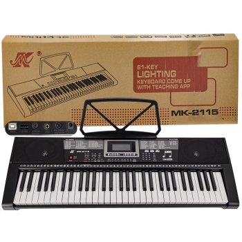 Keyboard MK-2115 Organy, 61 Klawiszy, Zasilacz, Podświetlane Klawisze Przecena 3