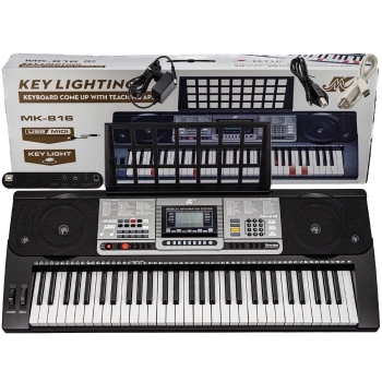 Keyboard Organy 61 Klawiszy Zasilacz MK-816 Z Funkcją Nauki Gry Przecena 10