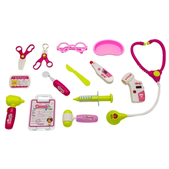 Wózek Lekarski Dla Dziewczynki Z Akcesoriami, Zestaw Doktora Różowy