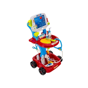 Wózek Lekarski Z Akcesoriami, Zestaw Doktora Czerwony