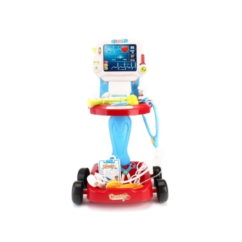 Wózek Lekarski Z Akcesoriami, Zestaw Doktora Czerwony