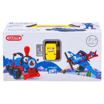 Klocki ELASTYCZNE Konstrukcyjne, Maszyny, Pojazdy, Auto, Samochód, Samolot, Pociąg Do Rozkręcania I Skręcania 6w1 142 El.