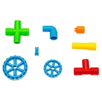 Klocki Słomki Konstrukcyjne, Kolorowy Rurociąg Rury Rurki ok. 340 Elementów