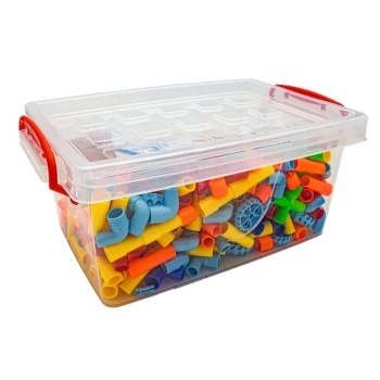 Klocki Słomki Konstrukcyjne, Kolorowy Rurociąg Rury Rurki ok. 340 Elementów