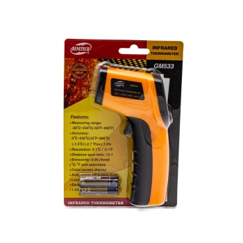 Pirometr - termometr laserowy Od-50 Do 530°C BENETECH Pomarańczowy
