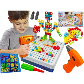 Kreatywna Mozaika, Układanka, Klocki, Wkrętarka Śrubki 261 EL Zestaw Konstrukcyjny