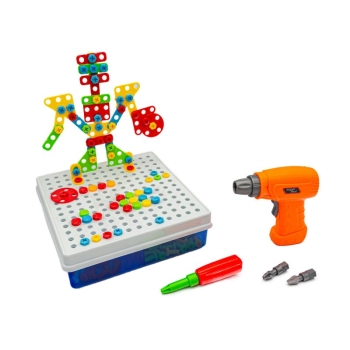 Kreatywna Mozaika, Układanka, Klocki, Wkrętarka Śrubki 261 EL Zestaw Konstrukcyjny
