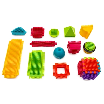 Klocki Konstrukcyjne W Wiaderku, Wafle, Jeżyki, Grzebyki 200 elementów