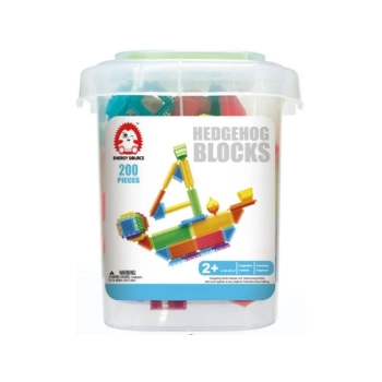 Klocki Konstrukcyjne W Wiaderku, Wafle, Jeżyki, Grzebyki 200 elementów