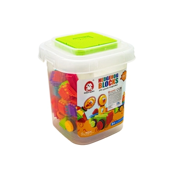 Klocki Konstrukcyjne W Wiaderku, Wafle, Jeżyki, Grzebyki 170 elementów