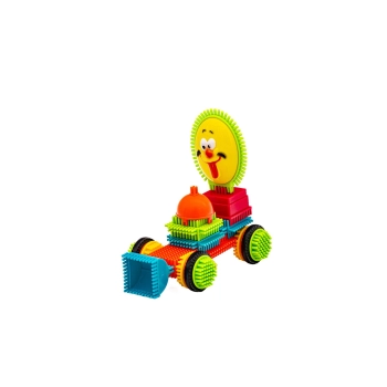 Klocki Konstrukcyjne W Wiaderku, Wafle, Jeżyki, Grzebyki 170 elementów