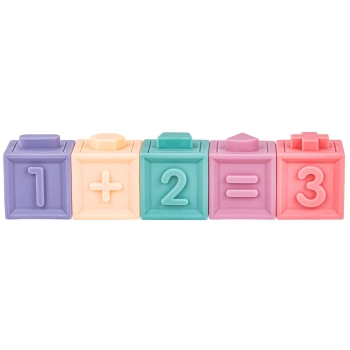 Miękkie Klocki Sensoryczne Zwierzęta, Figury geometryczne, Cyfry 12 sztuk, Edukacyjny zestaw klocków dla malucha