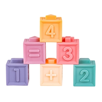 Miękkie Klocki Sensoryczne Zwierzęta, Figury geometryczne, Cyfry 12 sztuk, Edukacyjny zestaw klocków dla malucha