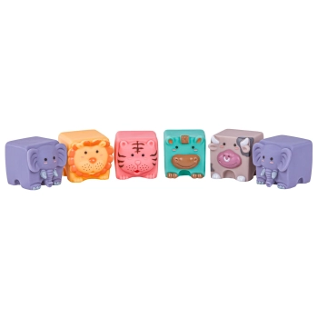 Miękkie Klocki Sensoryczne Zwierzęta, Figury geometryczne, Cyfry 12 sztuk, Edukacyjny zestaw klocków dla malucha