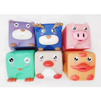 Duże Klocki Sensoryczne Zwierzęta 6 sztuk Miękkie Edukacyjny zestaw klocków dla malucha