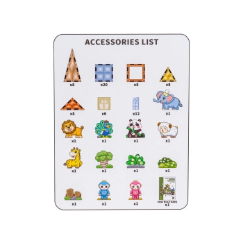 Konstrukcyjne Klocki Magnetyczne ZWIERZĘTA 82 El.