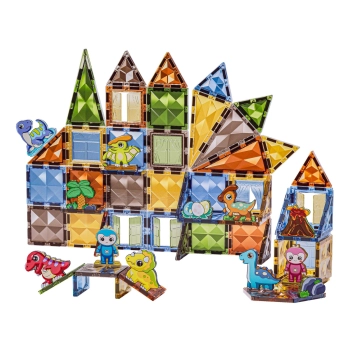 Konstrukcyjne Klocki Magnetyczne PARK DINOZAURÓW 90 El.