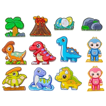 Konstrukcyjne Klocki Magnetyczne PARK DINOZAURÓW 90 El.