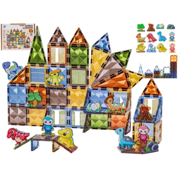 Konstrukcyjne Klocki Magnetyczne PARK DINOZAURÓW 90 El.