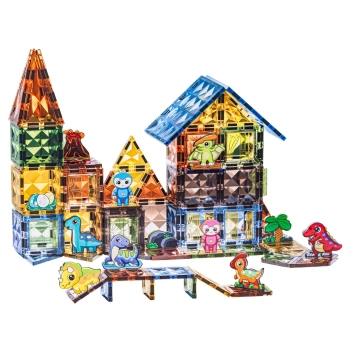 Konstrukcyjne Klocki Magnetyczne PARK DINOZAURÓW 116 El.