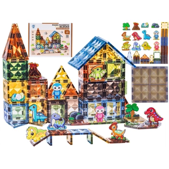 Konstrukcyjne Klocki Magnetyczne PARK DINOZAURÓW 116 El.