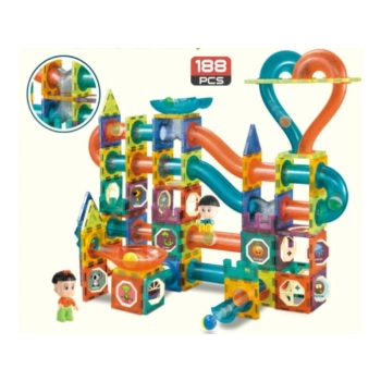 Klocki Magnetyczne, Tor Kulkowy Dla Kulek 188 Elementy Kulodrom