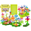Klocki konstrukcyjne w kuferku, Ogród Kwiatki, Zestaw Do Zbudowania Kwiatowej Kompozycji 135 El.