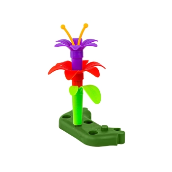 Klocki konstrukcyjne w kuferku, Ogród Kwiatki, Zestaw Do Zbudowania Kwiatowej Kompozycji 135 El.