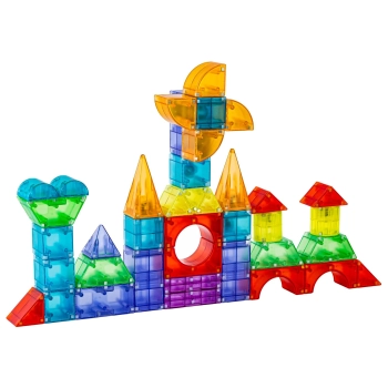 Klocki Magnetyczne, Konstrukcyjne, Świecące Elementy, Figury 3D 134 El.