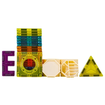 Świecące Klocki Magnetyczne, Tor Kulkowy Dla Kulek 75 Elementów Kulodrom