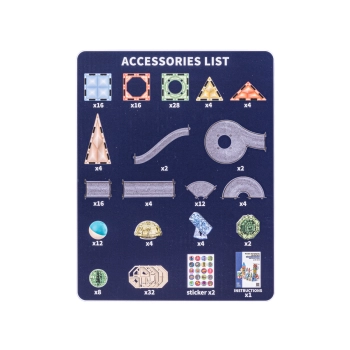 Klocki Magnetyczne Konstrukcyjne TOR KULKOWY Świecące Elementy 174 El. Kulodrom