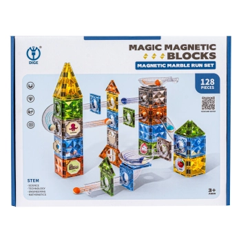 Klocki Magnetyczne Konstrukcyjne TOR KULKOWY 128 El. Kulodrom