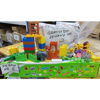 Edukacyjne Klocki - Duże ZOO - Ponad 110 Elementów Zestaw 2