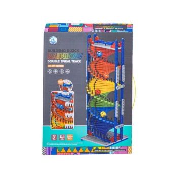 Tęczowy Zjazd Gra Dla Kulek, Tor Kulkowy, Zjeżdżalnia, Klocki, Wieża 550 El.